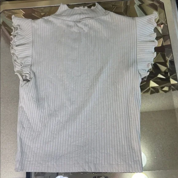 Zara Ribbed Top with Ruffles - Picture 2 of 5